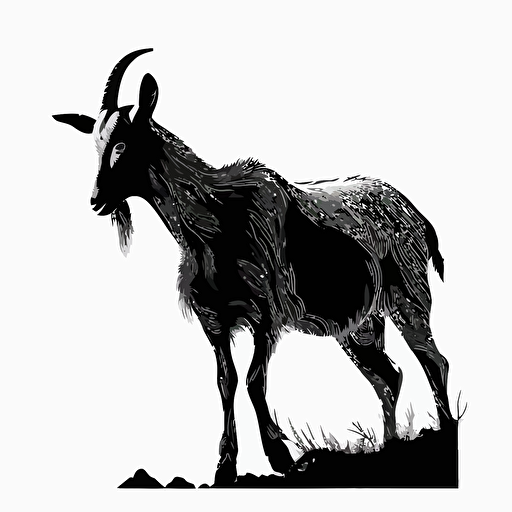 a vector silhouette of a goat, black on a plain white background