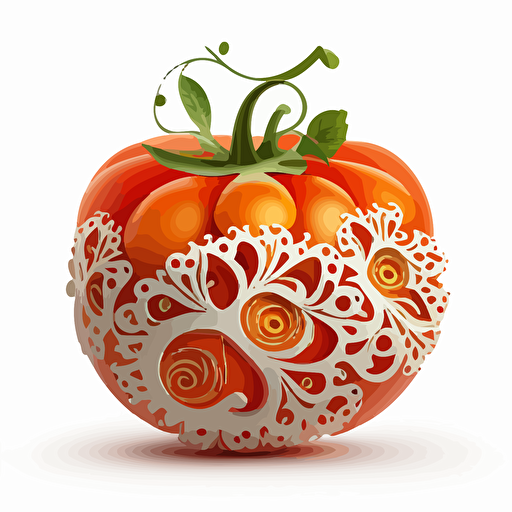 tomato, stylized, vector, white background