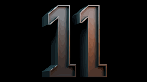 Minimalist art, relief sculpture of the number one, logo, vector, illustration