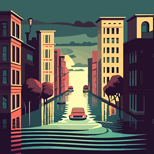 flooding a city vector