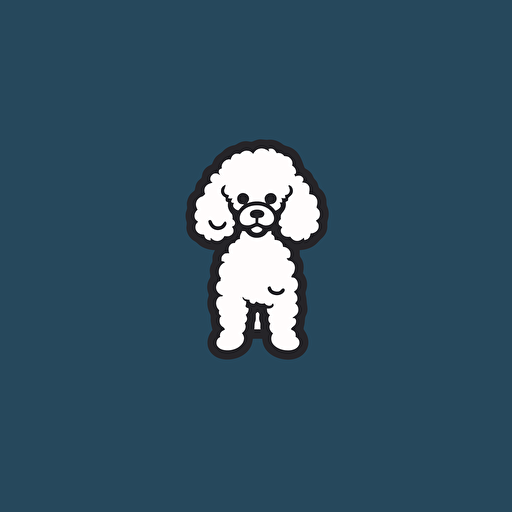 A vector logo of a miniature poodle, simple, modern, memorable, sophisticated, elegant, luxurious