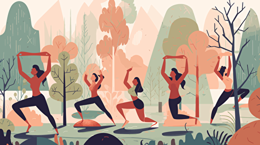 vector art Yoga as a group in city parks stock image popular no text prompt trend. pinterest contest winner