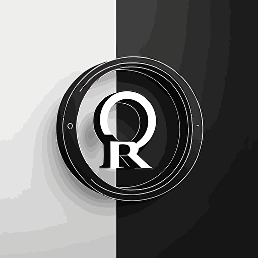 Minimalistic black and white vector logo with the letters O and R