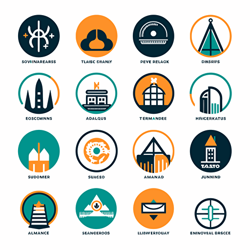 a Finance company logo set. Stocks and money themed. Simple flat vector.