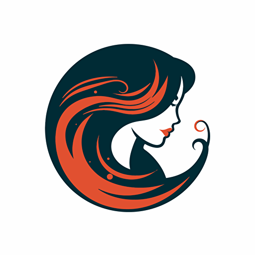 simplified vector syle hair beauty logo