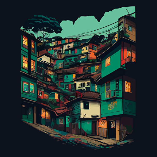 brazilian favela, vector facade