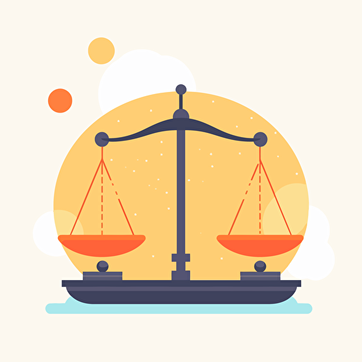 a flat vector illustration of a balance justice