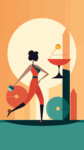 lady carrying dumbell and cocktail in clear backgroud illustration vector