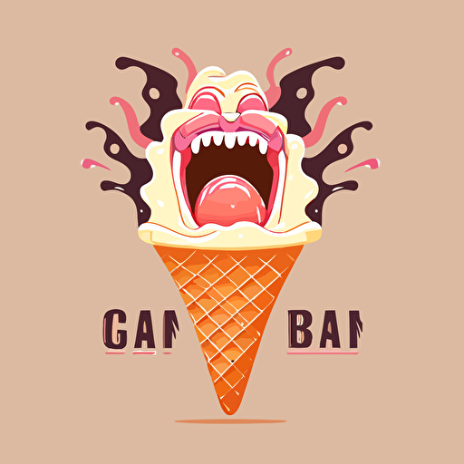 logo ice cream screaming flat image vector