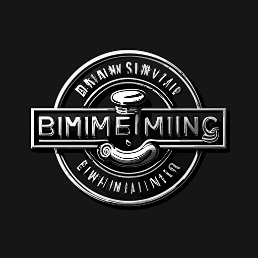 plumbing company logo, black background, white logo vector, simple