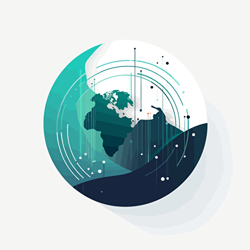 design a logo with earth as data, data points, clean, minimalistic, vector, not busy