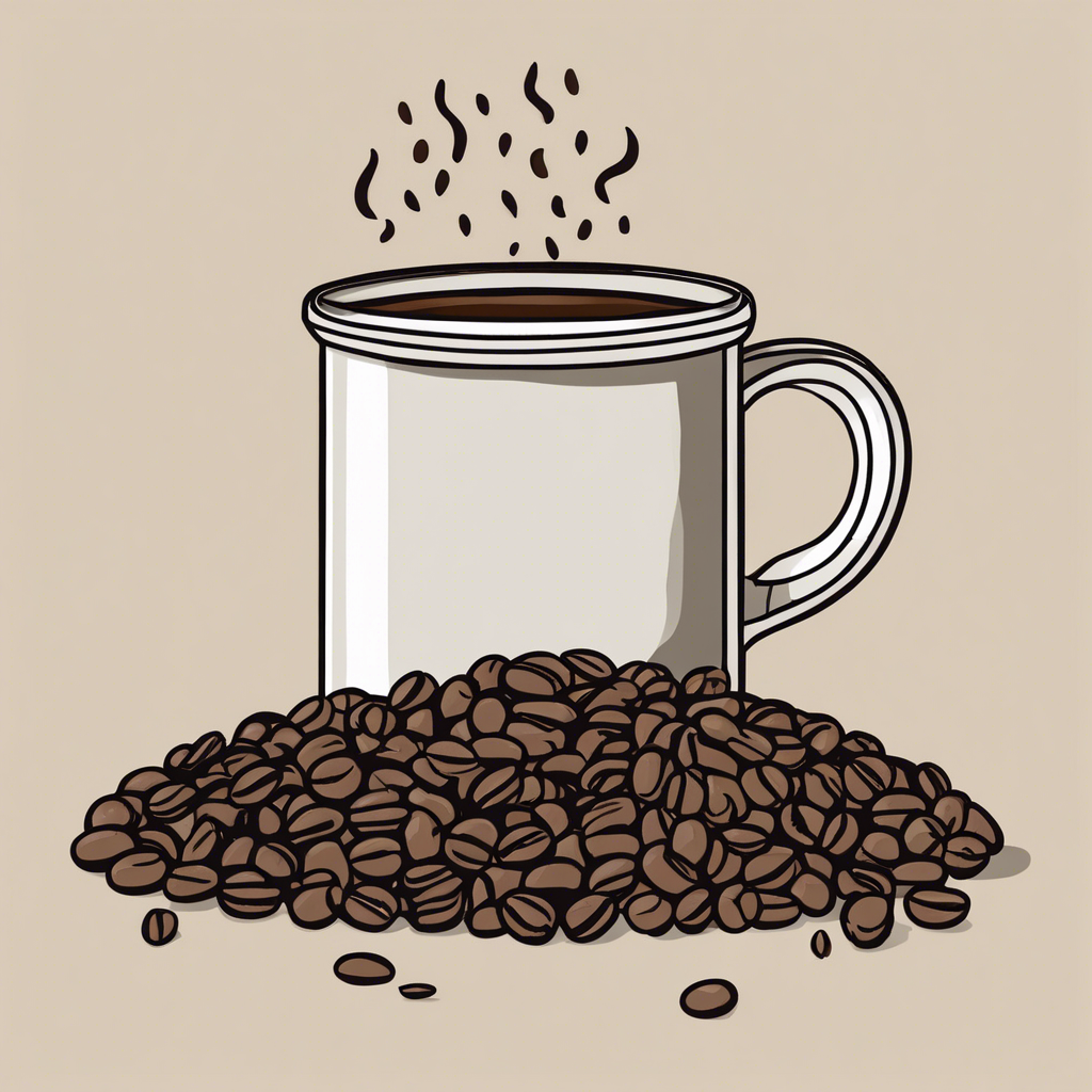 Freshly ground coffee beans, illustration in the style of Matt Blease, illustration, flat, simple, vector