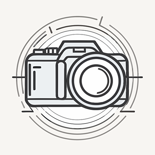 simplified line icon, vector, magnifying lens around camera focus