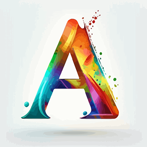 symbolic, iconic logo of the letter A and the letter , colorful vector, on white background