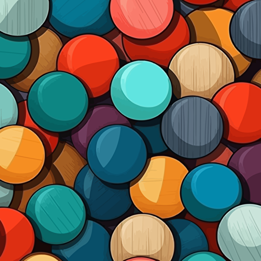 illustration,assorted group of colored wooden balls, korean style, pop art, flat art, vector art
