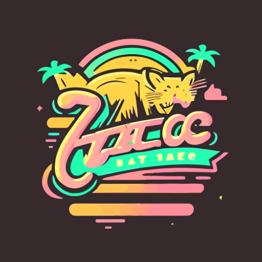 simple, vector art, vector, vector logo, 2d, Katz' Co, Pastel, Neon