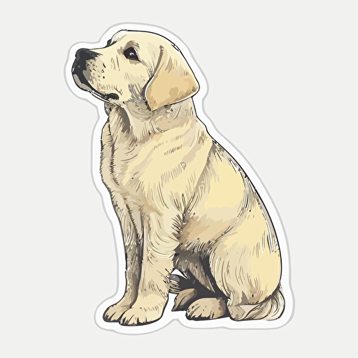 cute labrador dog drawing, vector, sticker