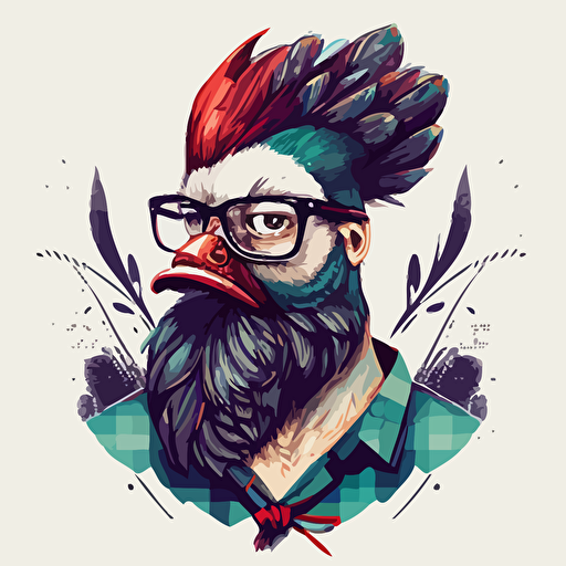 gallo hipster en vector
