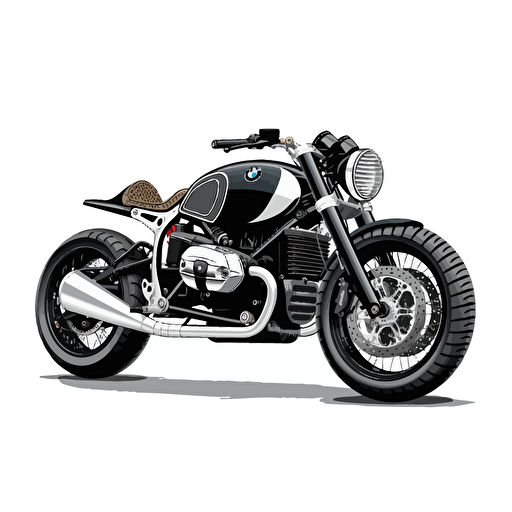 bmw RnineT Bobber Vector black and white