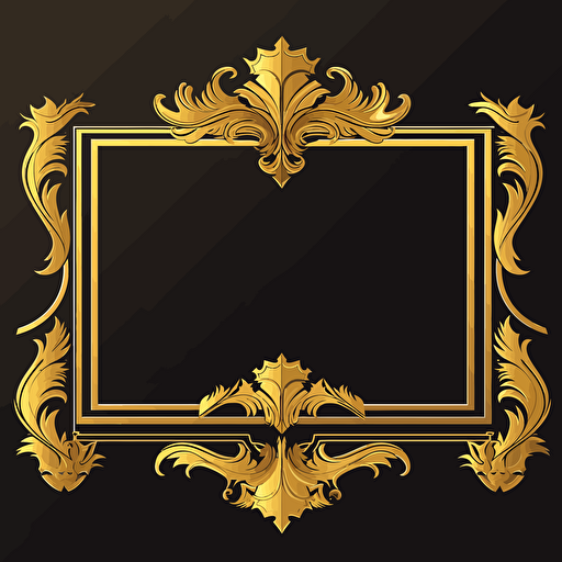 a illustrated gold border, vectorized, clash royale style,