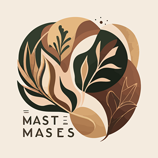 vector art, 2D, Matisse inspired logo design, earth tones