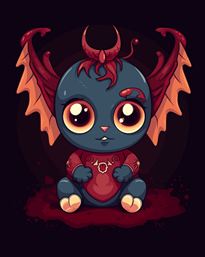 a satanistic cute axolotol, cartoon vector style,