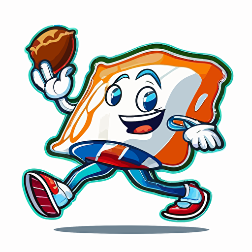 logo,mascot, simplistic, Jiggling jello, NFL football, vector, white background