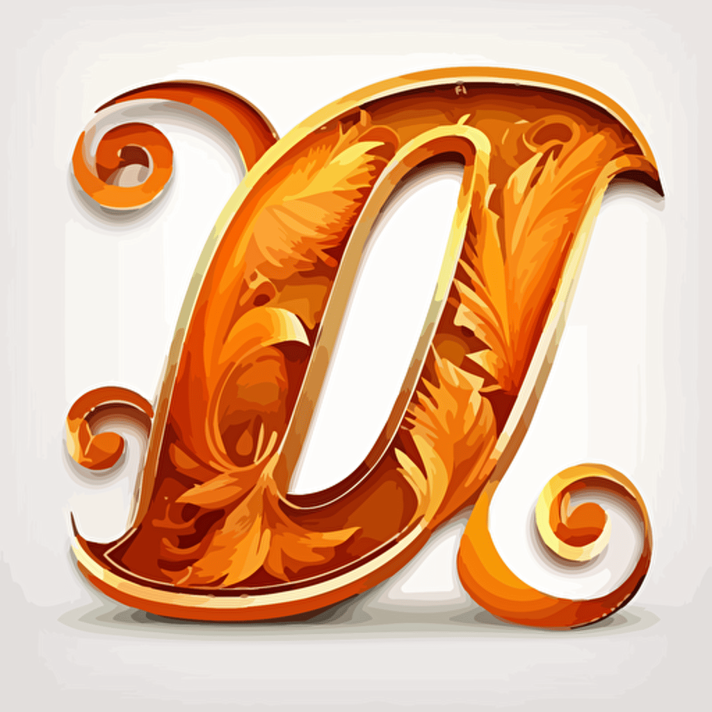 vector with the letter "J", with color orange