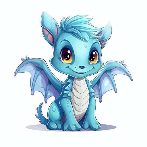 chibi dragon hq white background vector