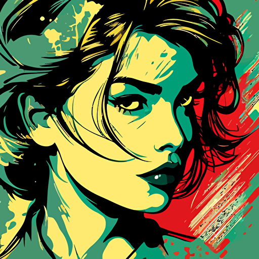 handsome girl, vector, comic, pop art