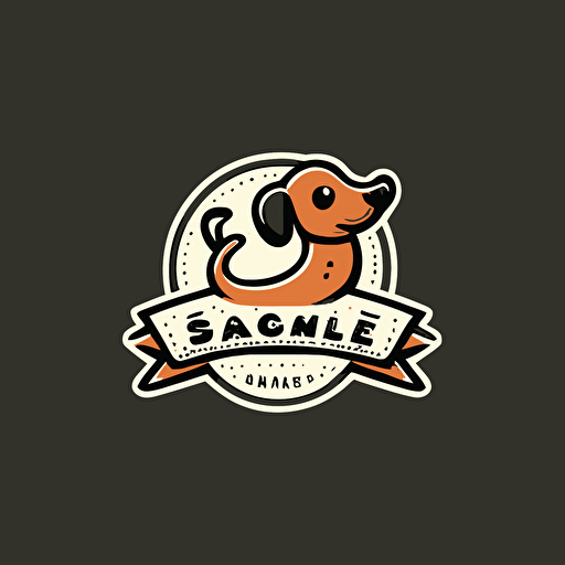 simple vector logo with CUTE sausage