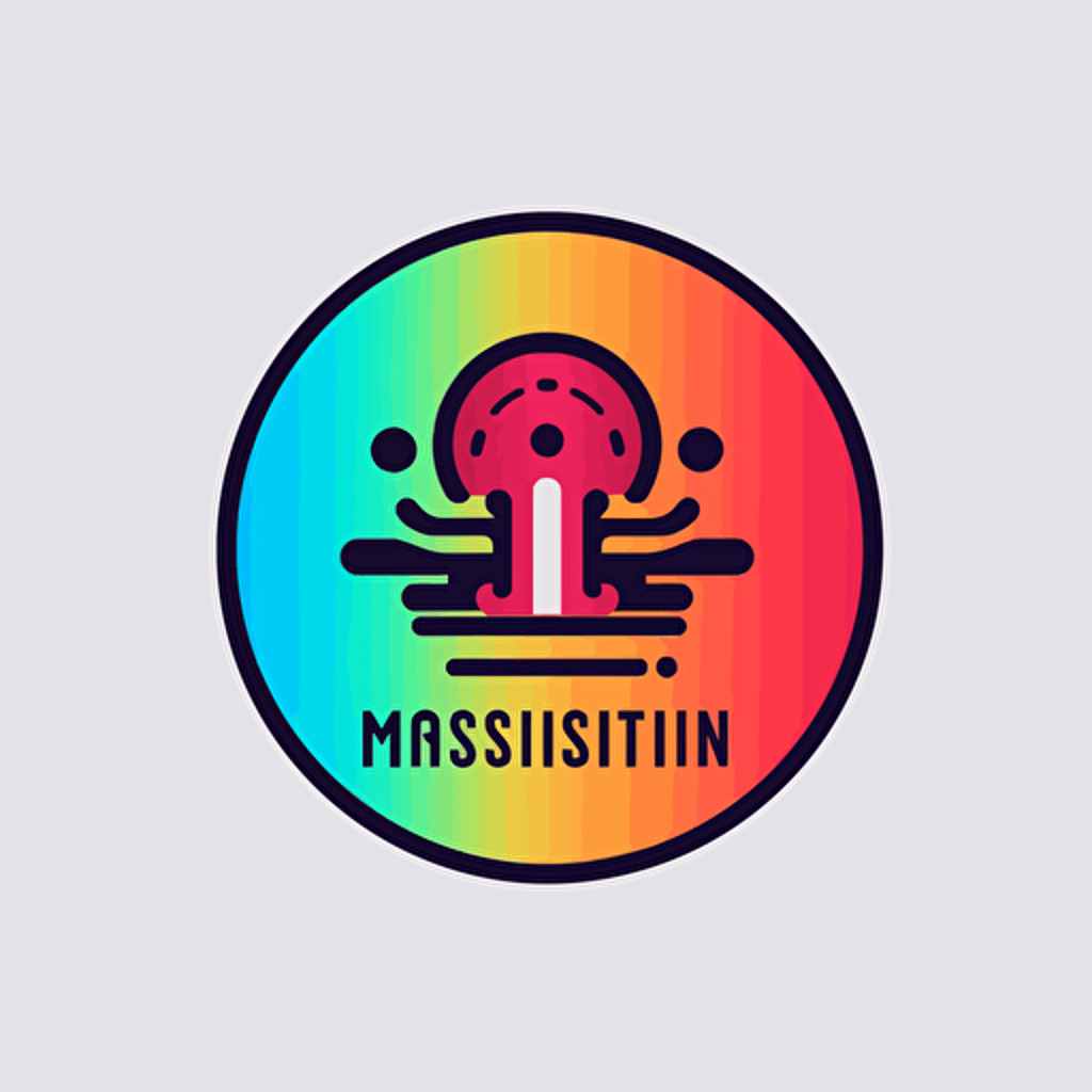 a simple logo for an entertainment company in the style of massimo vignelli, stylize , vector, white background, high quality, bright colors,