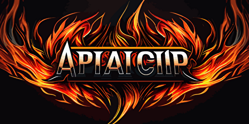 Vector flames design, text logo ai