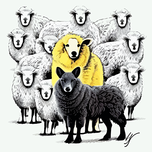 wolves are in sheep's wool , vector, illustration, full color, hd, cartoon, contour, white background