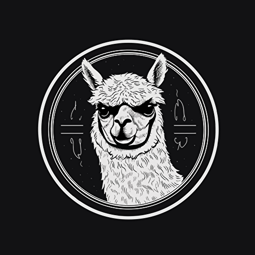 logo for clothing company, alpaca, vector, cute, elegant, black and white