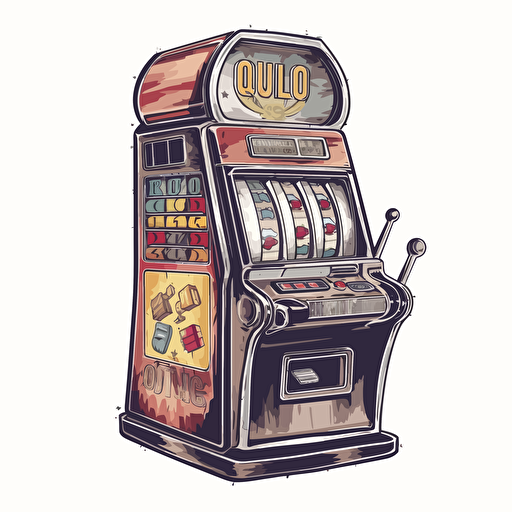 a retro slot game machine, vector, a simple drawing, q 2