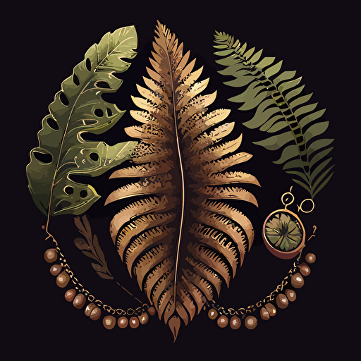 fern, feather, jewelry, as a vector logo