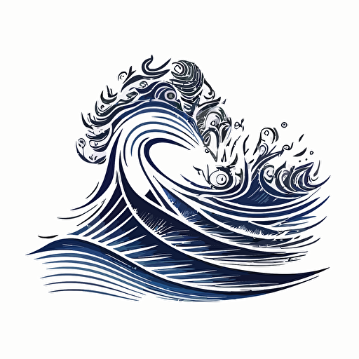 waves and wind logo vector line