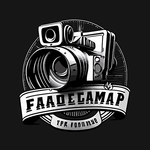 logo for film camera vector design black and white