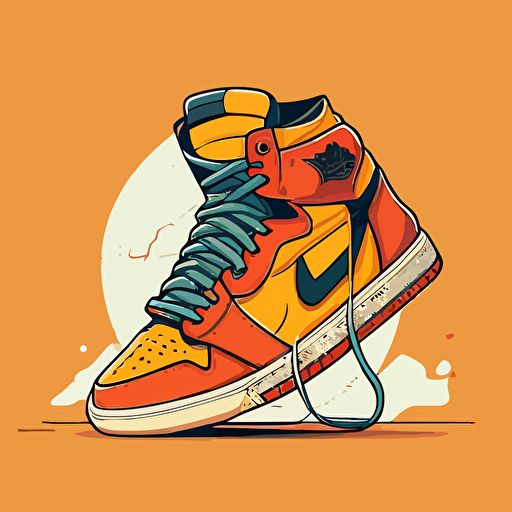 illustration basic dribbble style vector illustration of a cartoon high top sneaker