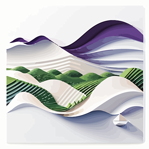 white waving hills nature abstract vector simple small purple accents