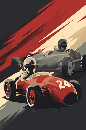 1950's racing event, minimalistic vector art,
