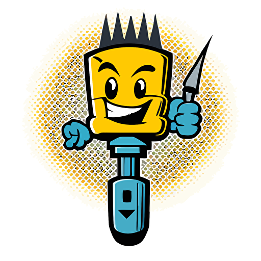 a mascot logo of screwdriver, simple, vector, no shading details