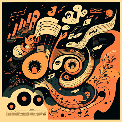 Coherent vectorized cartoon sheet music