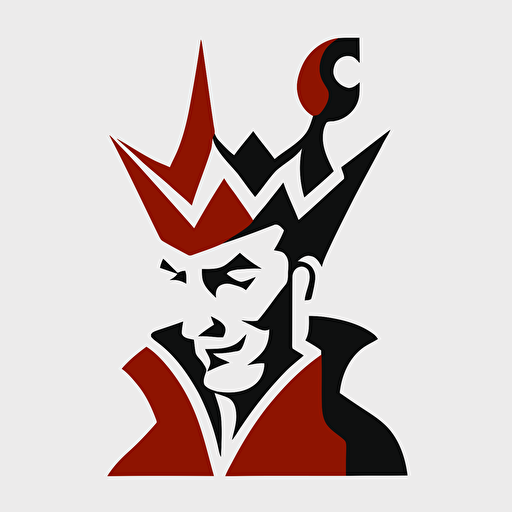 a jester chess icon, simple, basic shapes, vector, clean white background