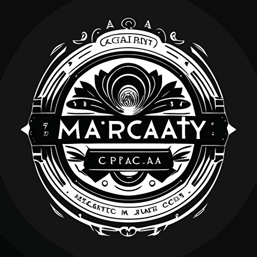 a creative logo for "McCarthy Choral", black and white, flat vector