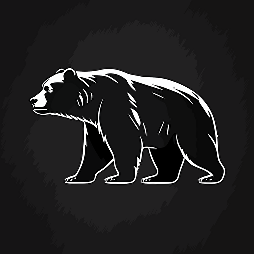 bear logo monochromatic vector flat traditional American