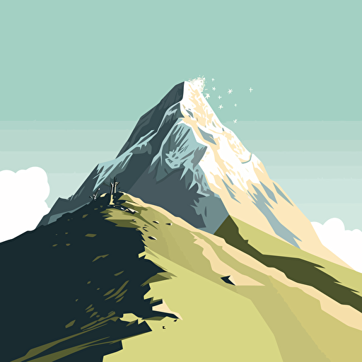 a low detail vector illustration of a peak, sunny day in background