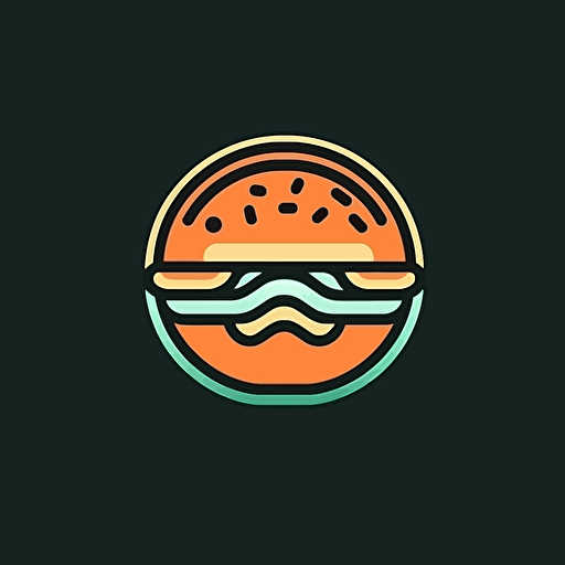 hamburger logo with letter W inside, vector style