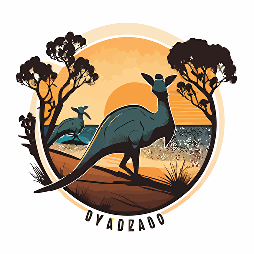 2d vector logo, kangaroo island